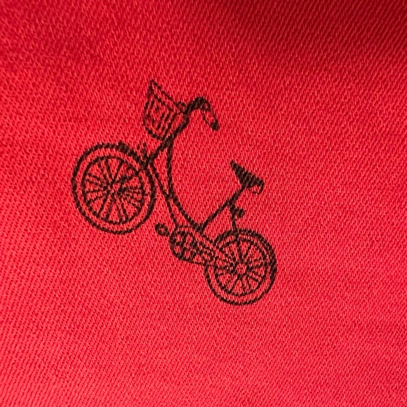 PAIGE Kylie Crop Bicycle Theme Skinny Jeans Red Black Size 26 - Picture 7 of 14